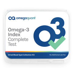 OmegaQuant Omega-3 Index Complete kit for convenient at-home sample collection.