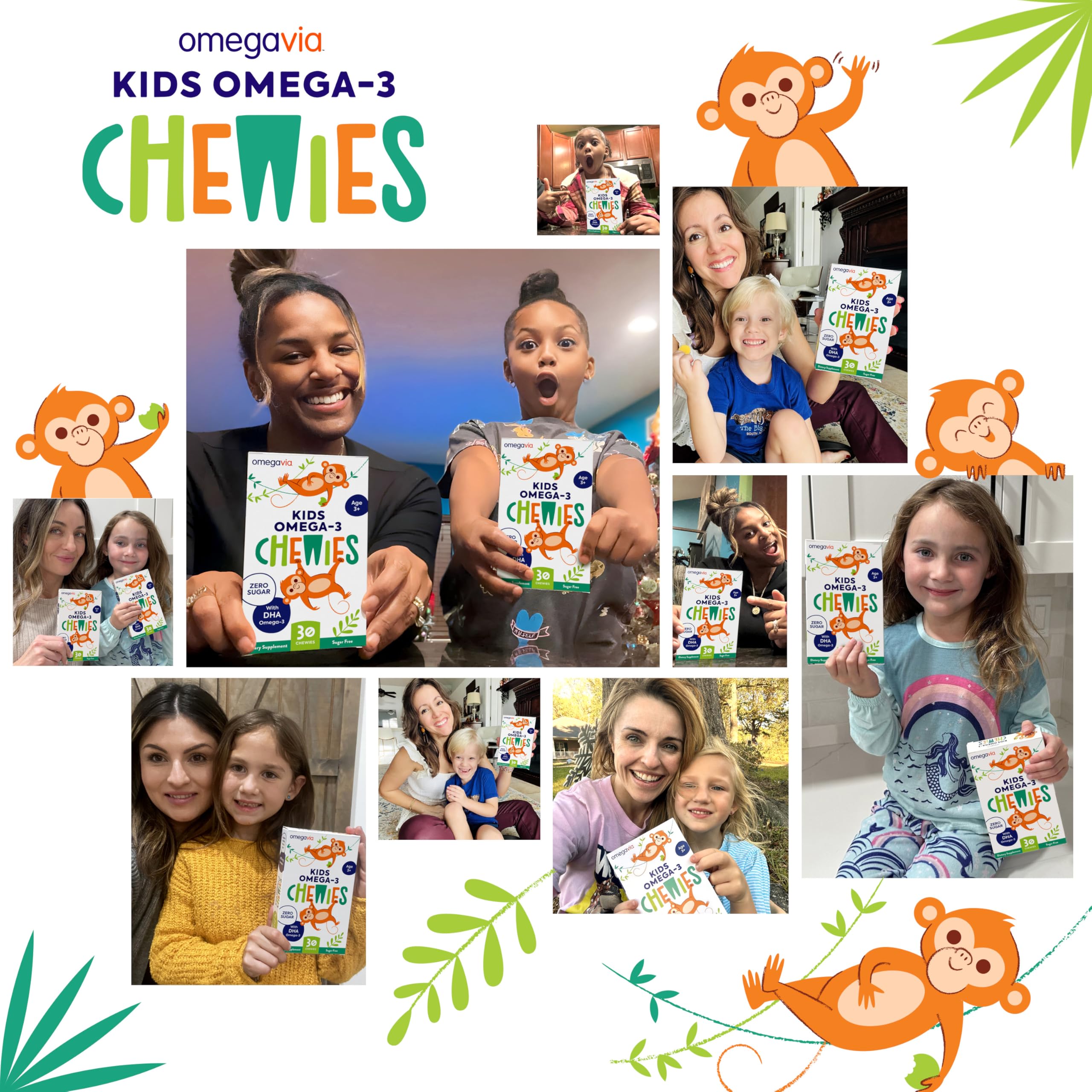 OmegaVia Kids Omega 3 Gummies kid enjoying a healthy snack.