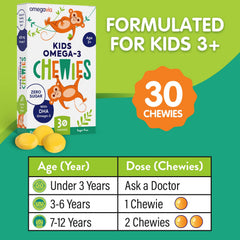 OmegaVia Kids Omega 3 Gummies serving in hand illustrating chewable convenience for kids.