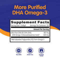 OmegaVia Prenatal DHA label conveys pregnancy-focused support for baby and mom