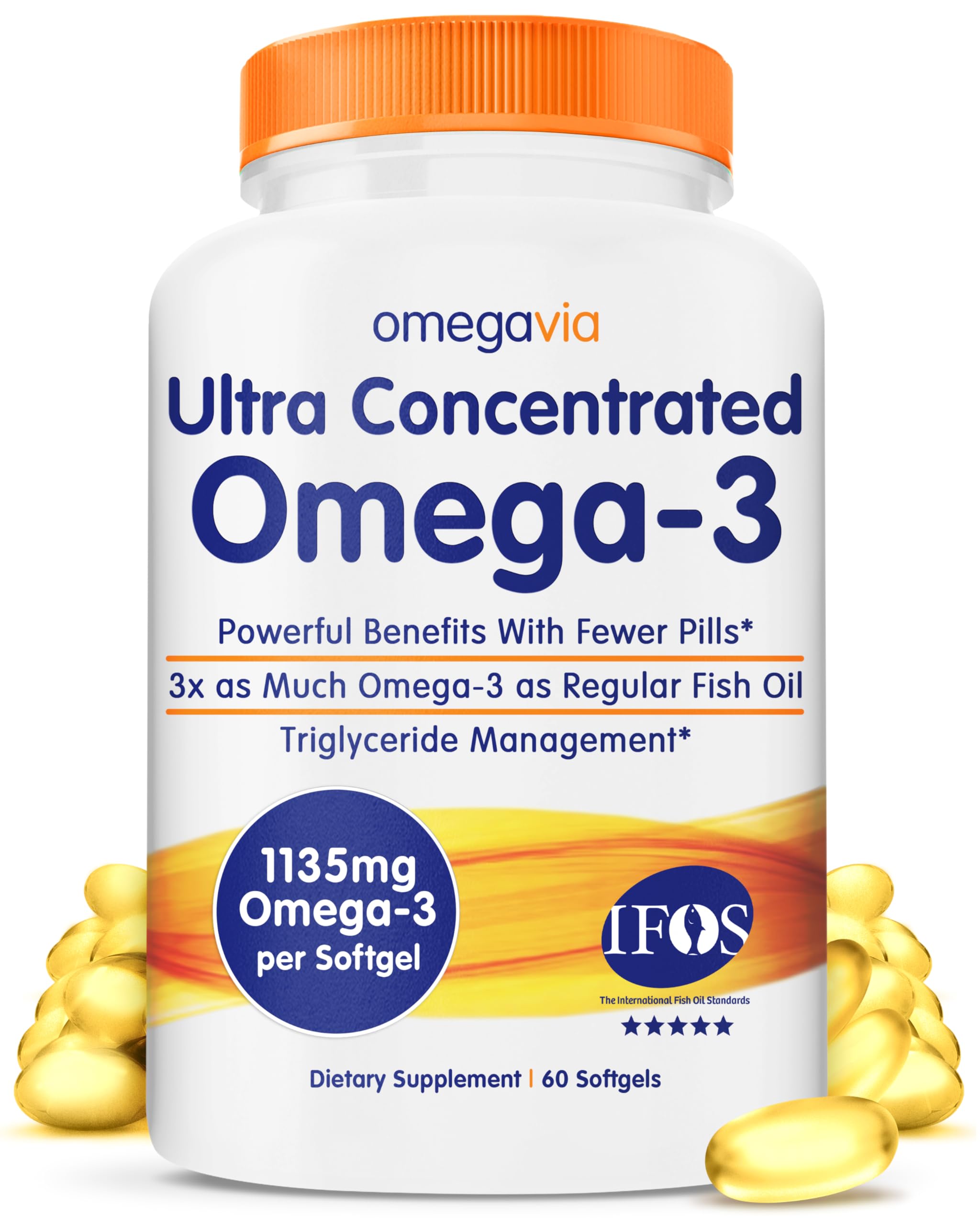 OmegaVia Ultra Concentrated Omega-3 bottle supports easy daily supplementation.