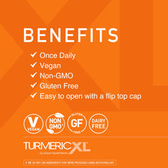 OmegaXL TurmericXL capsules highlight 45x curcumin potency without black pepper.