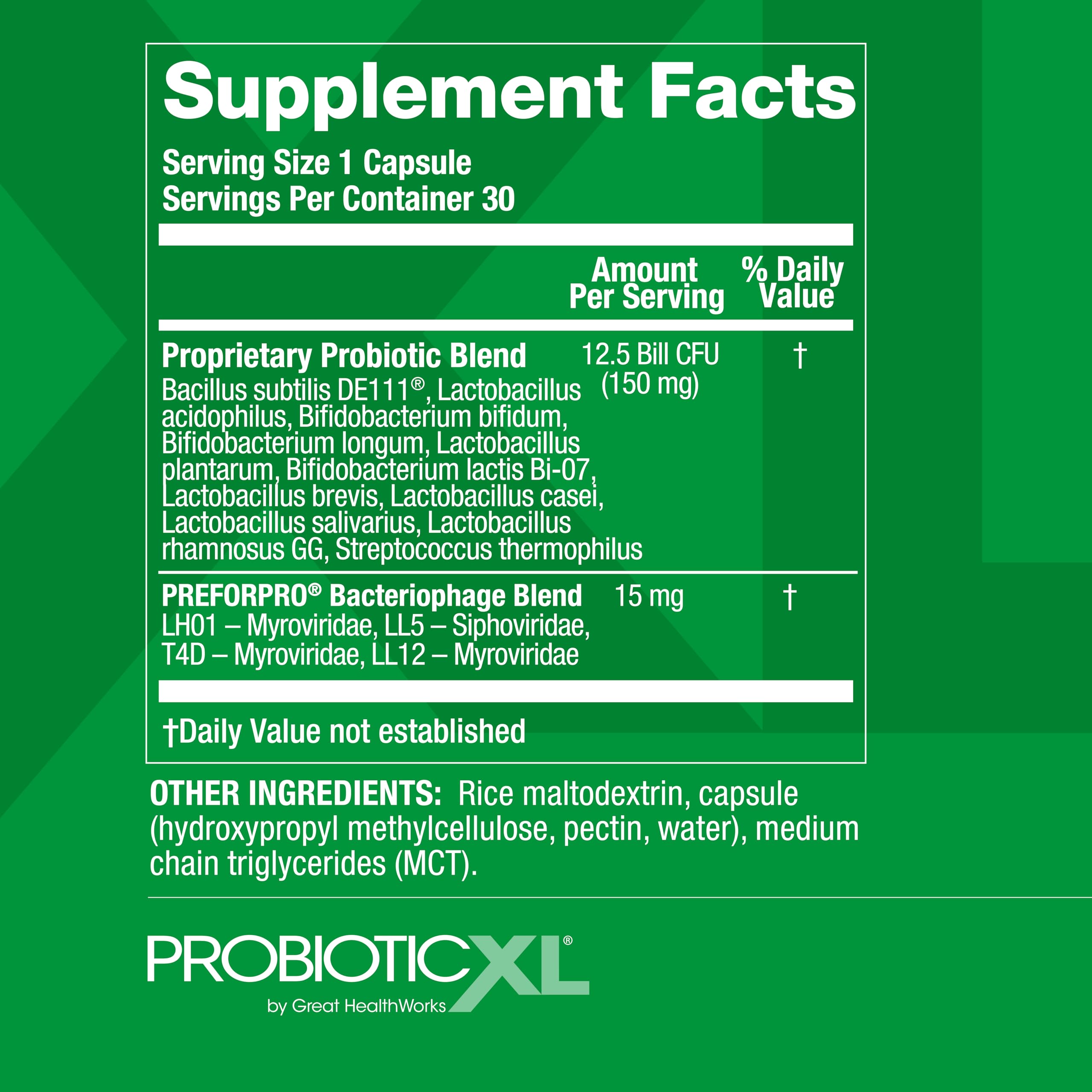 OmegaXL ProbioticXL daily on-the-go capsules for convenient digestive support.