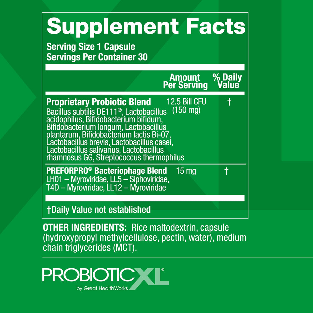 OmegaXL ProbioticXL daily on-the-go capsules for convenient digestive support.