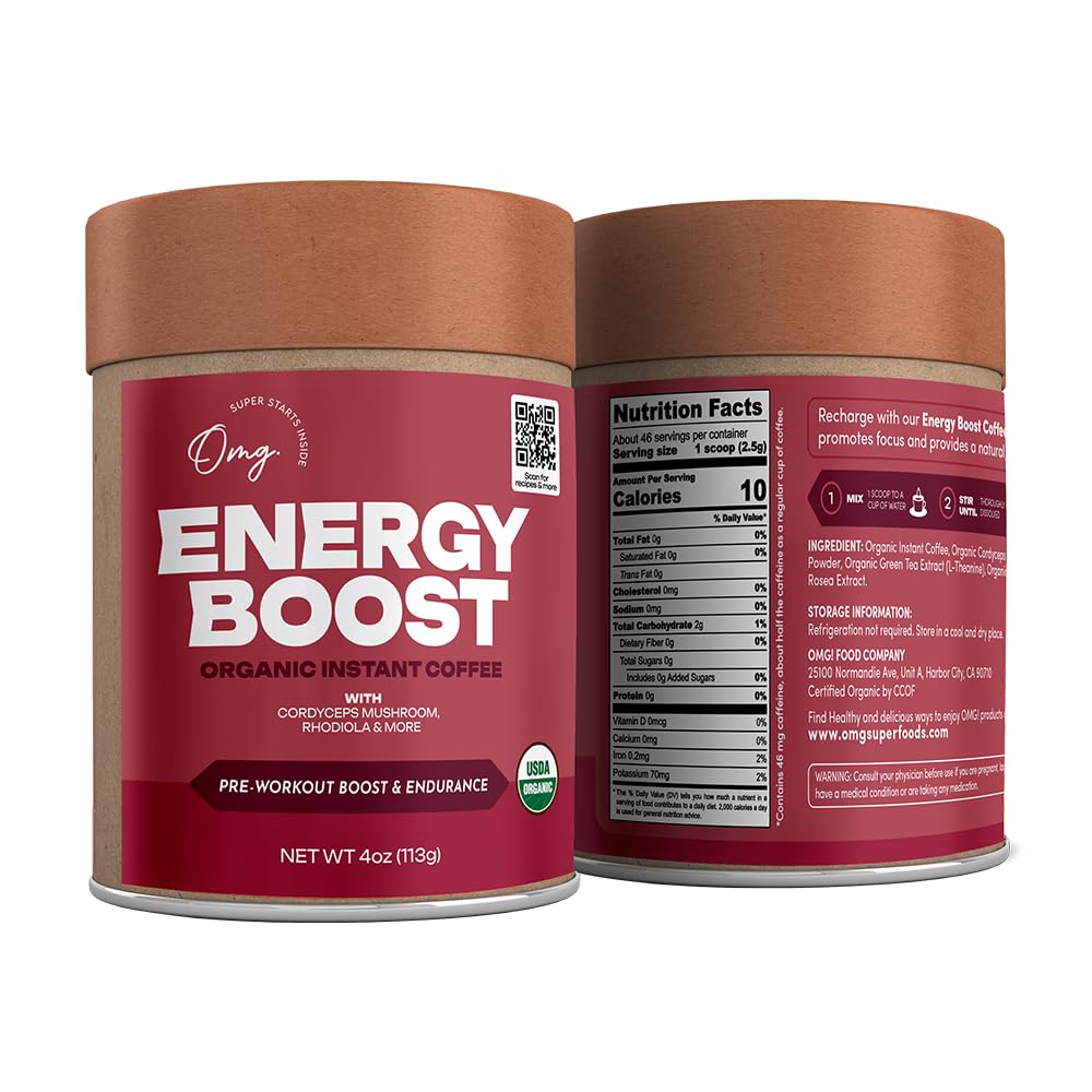 OMG Energy Boost being stirred into hot water for fast caffeine enjoyment.