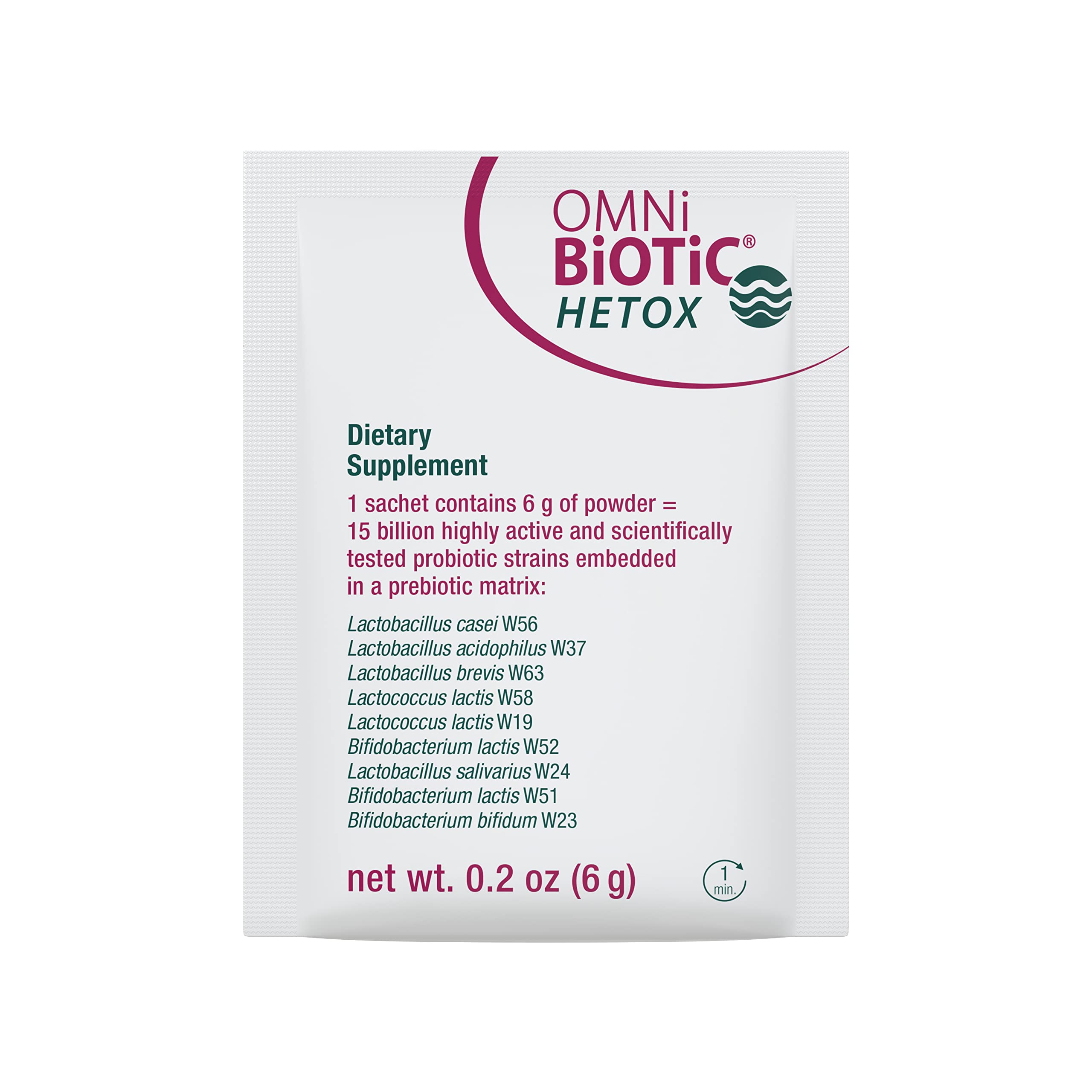 OMNi BiOTiC Hetox on kitchen counter suggesting everyday detox routine.