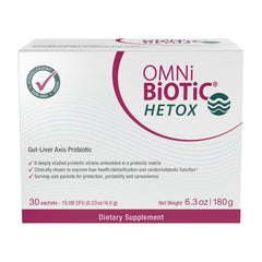 OMNi BiOTiC Hetox powder form ready for dissolution in water.