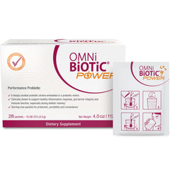 OMNi-BiOTiC Power packaging with convenient sachets for daily gut health.