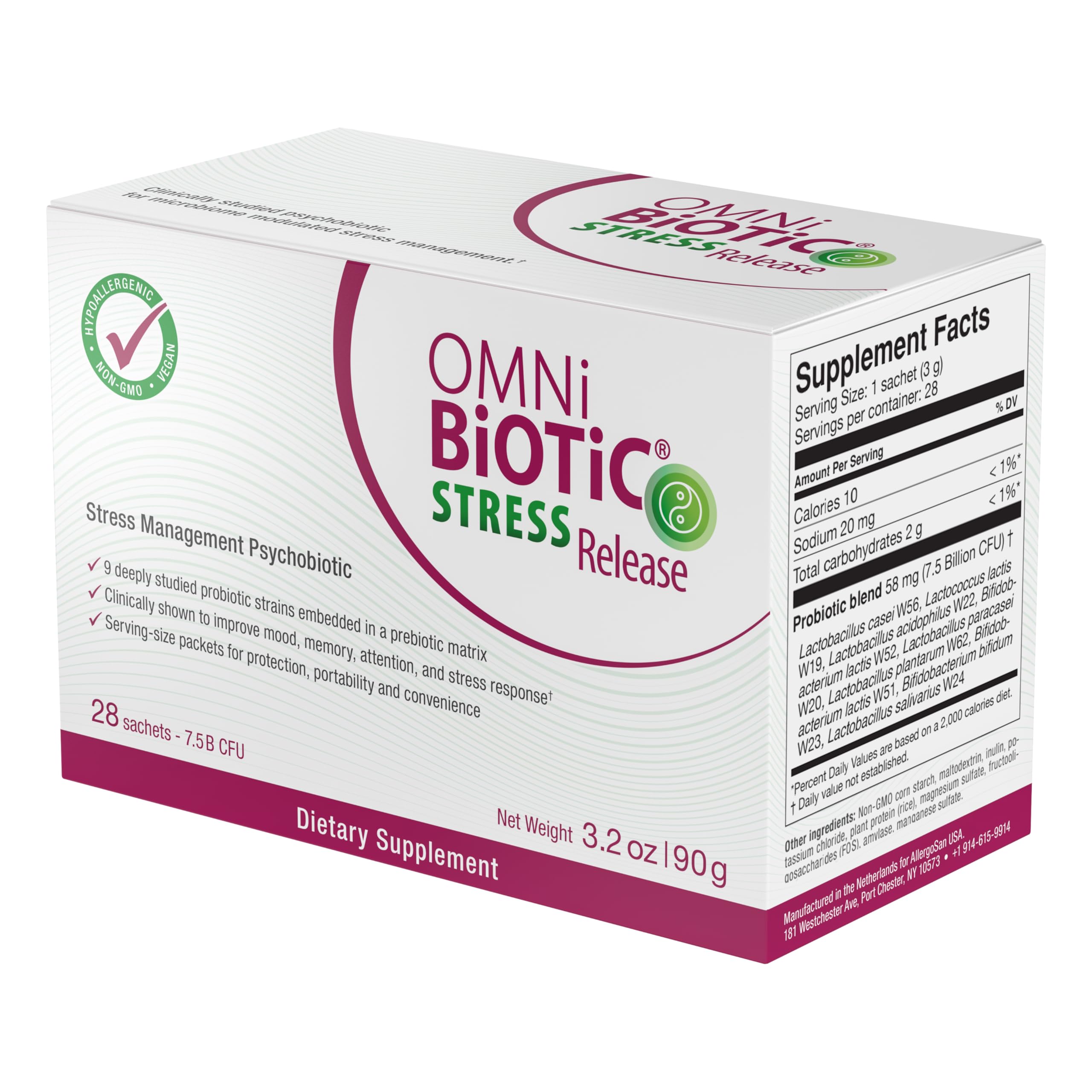 OMNi BiOTiC Stress Release sachets, no refrigeration required.