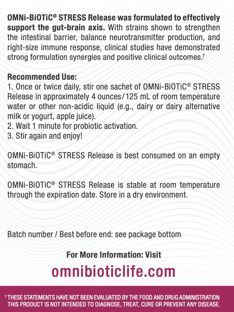 Dissolving OMNi BiOTiC Stress Release powder in water for quick intake.