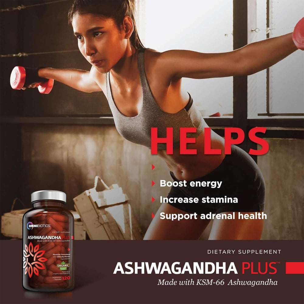 OmniBiotics Ashwagandha lifestyle scene showing daily routine with calm focus