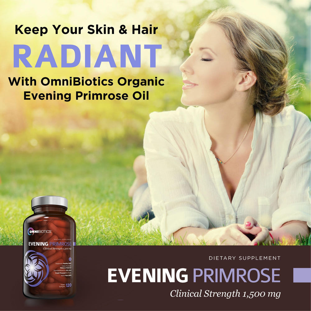 OmniBiotics cold-pressed Primrose Oil capsules preserve natural nutrients.