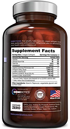 OmniBiotics Primrose Oil softgel capsules for convenient daily support.