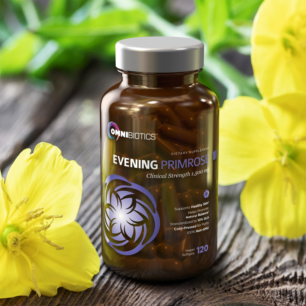 OmniBiotics wellness ritual with evening primrose oil for balance.