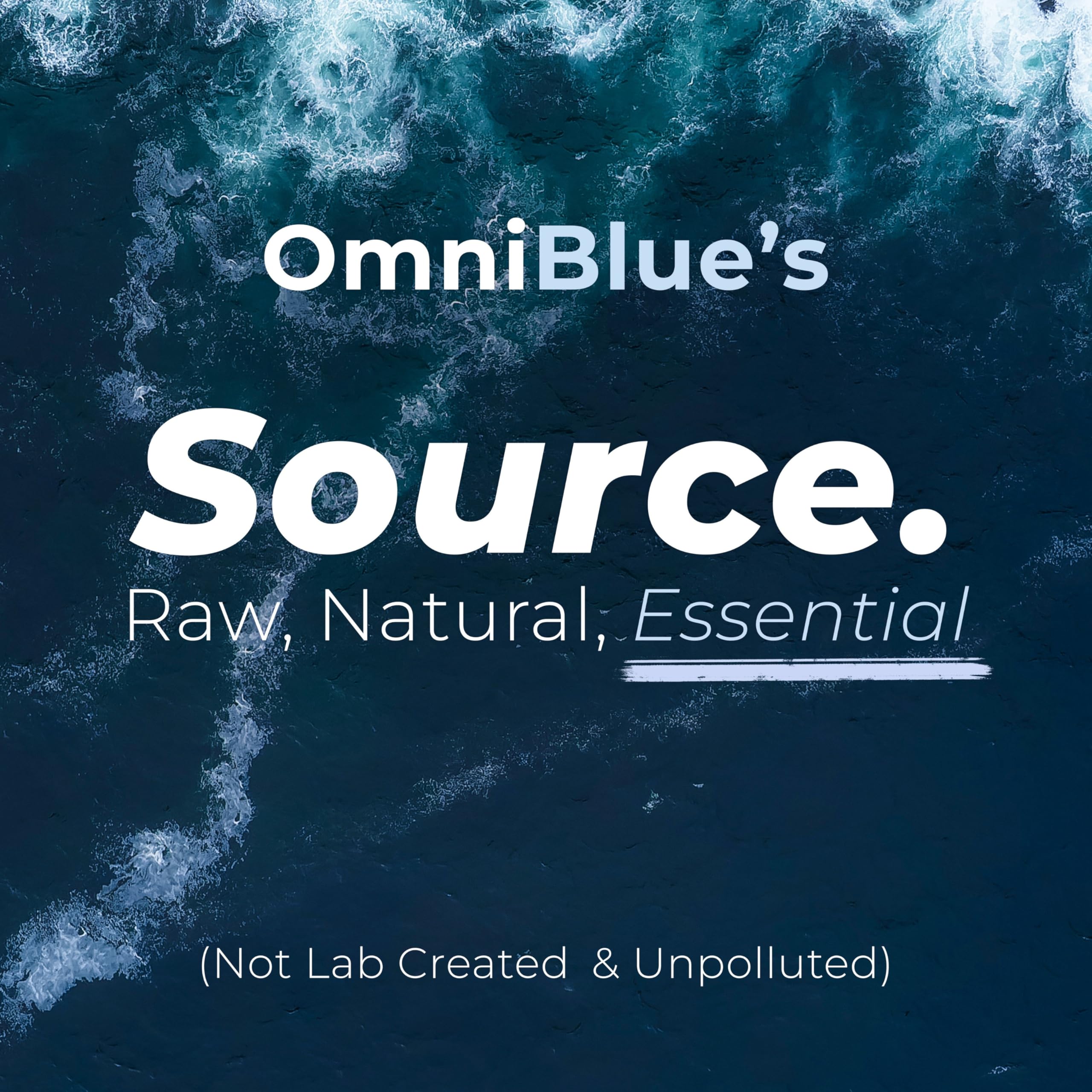 OmniBlue product label and packaging highlighting purity and third-party testing