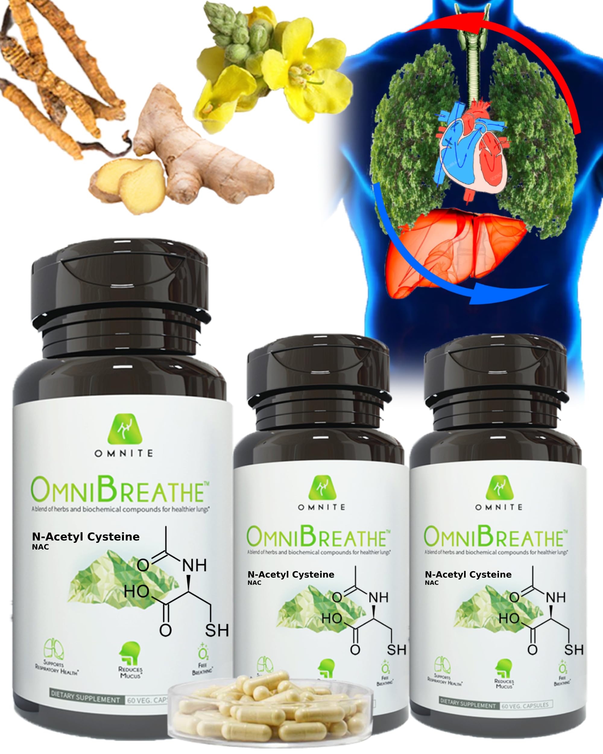 OmniBreathe lung cleanse bottle supports clearer daily breathing and lung wellness.