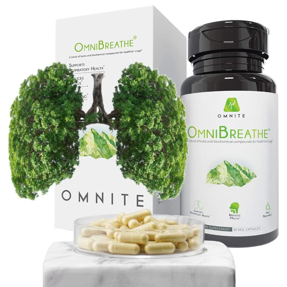 Omnite Omnibreathe lung detox bottle supports clearer breathing and daily lung care.