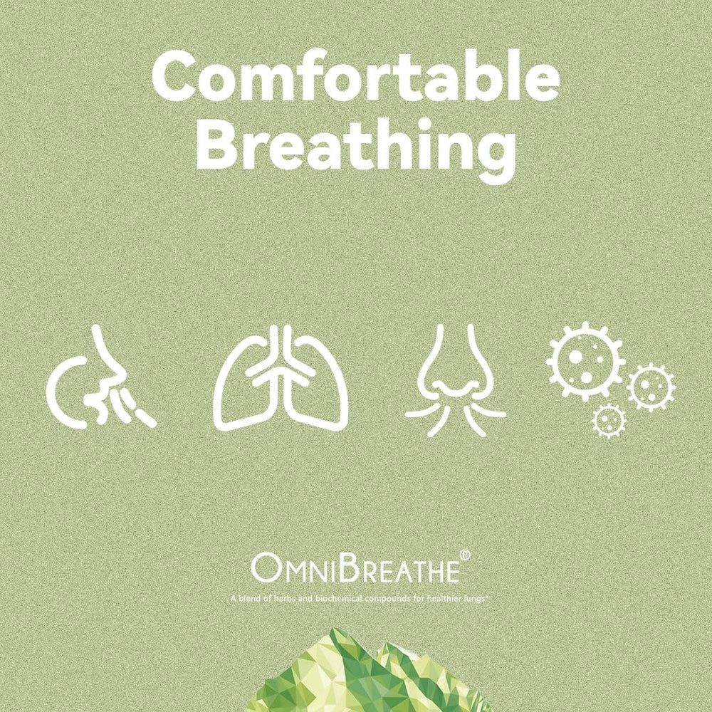 Omnite Omnibreathe NAC capsules highlight antioxidant support for healthy cells.