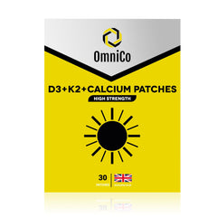 OmniCo patches D3 K2 Calcium pack cover, easy daily use.