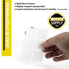 OmniCo patches pack foil, compact travel-friendly.