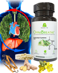 Omnite asthma relief bottle for daily respiratory support.