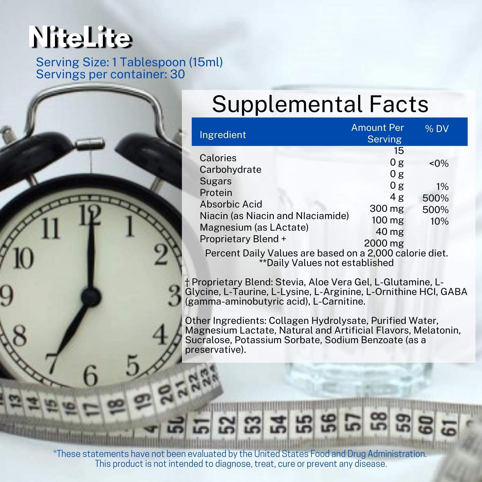 Omnitrition OmniTrim Nite Lite measuring spoon shows precise nightly dosage.