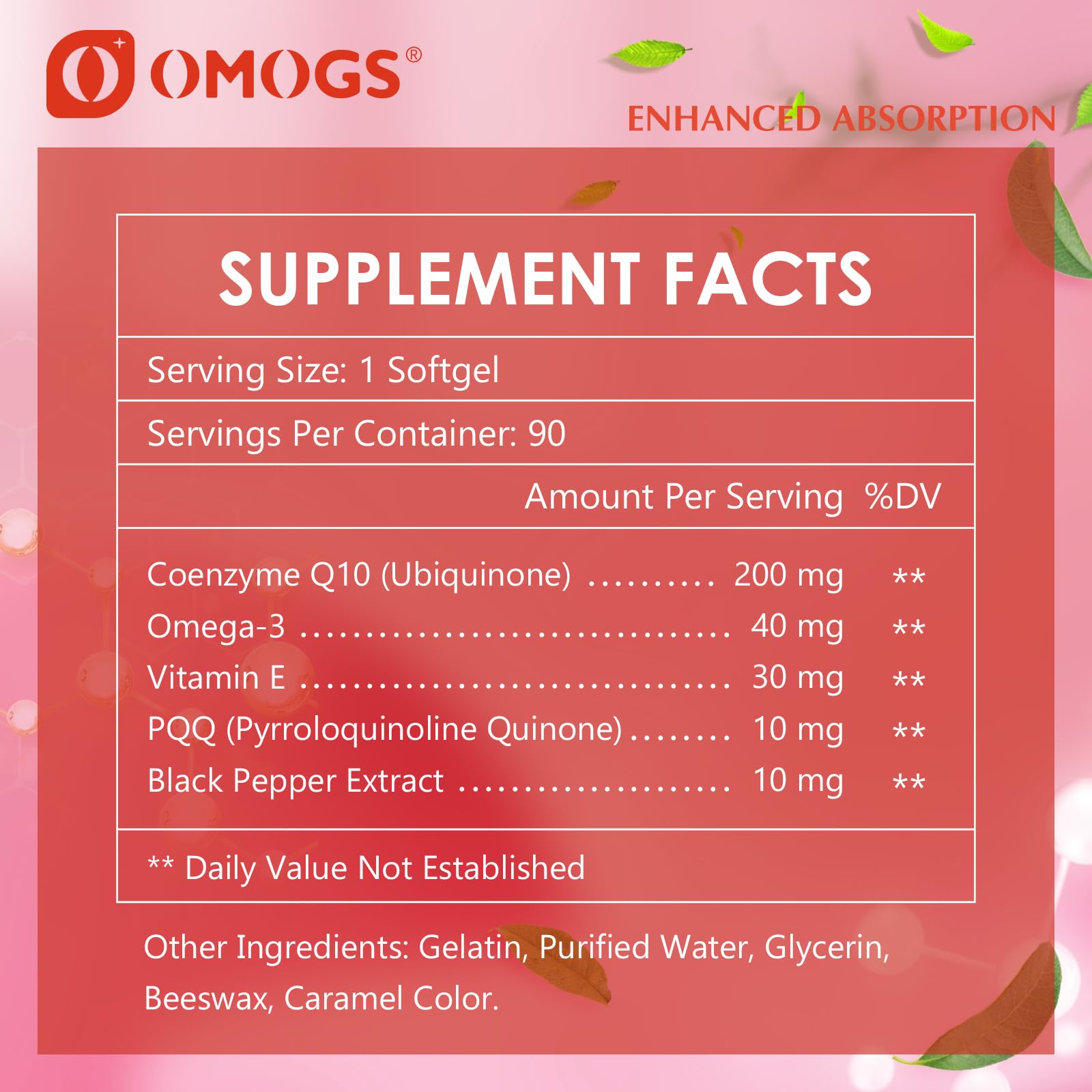 Close-up of capsules showing omega-3 and vitamin E ingredients for daily health.