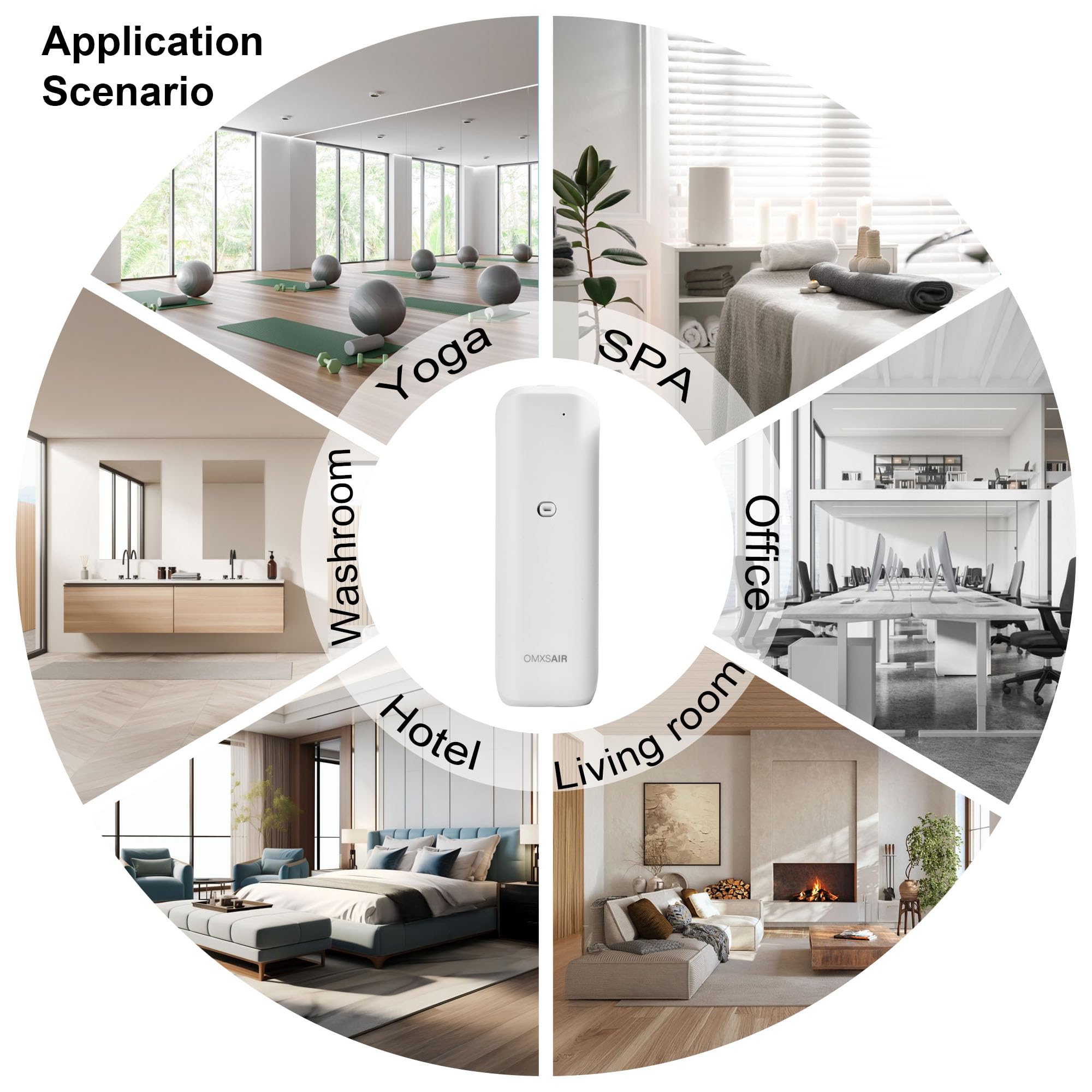 omxsair coverage up to 800 sq ft diffuser in office lobby spreading subtle fragrance
