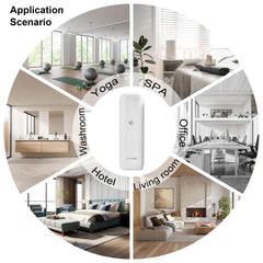 omxsair coverage up to 800 sq ft diffuser in office lobby spreading subtle fragrance
