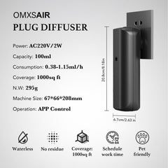 Omxsair app control Bluetooth diffuser demonstrates hands-free scent customization
