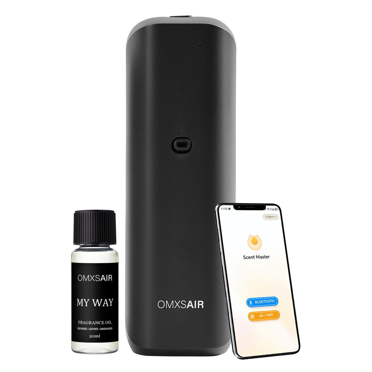 Omxsair waterless wall plug diffuser angled view for subtle hotel-grade ambiance