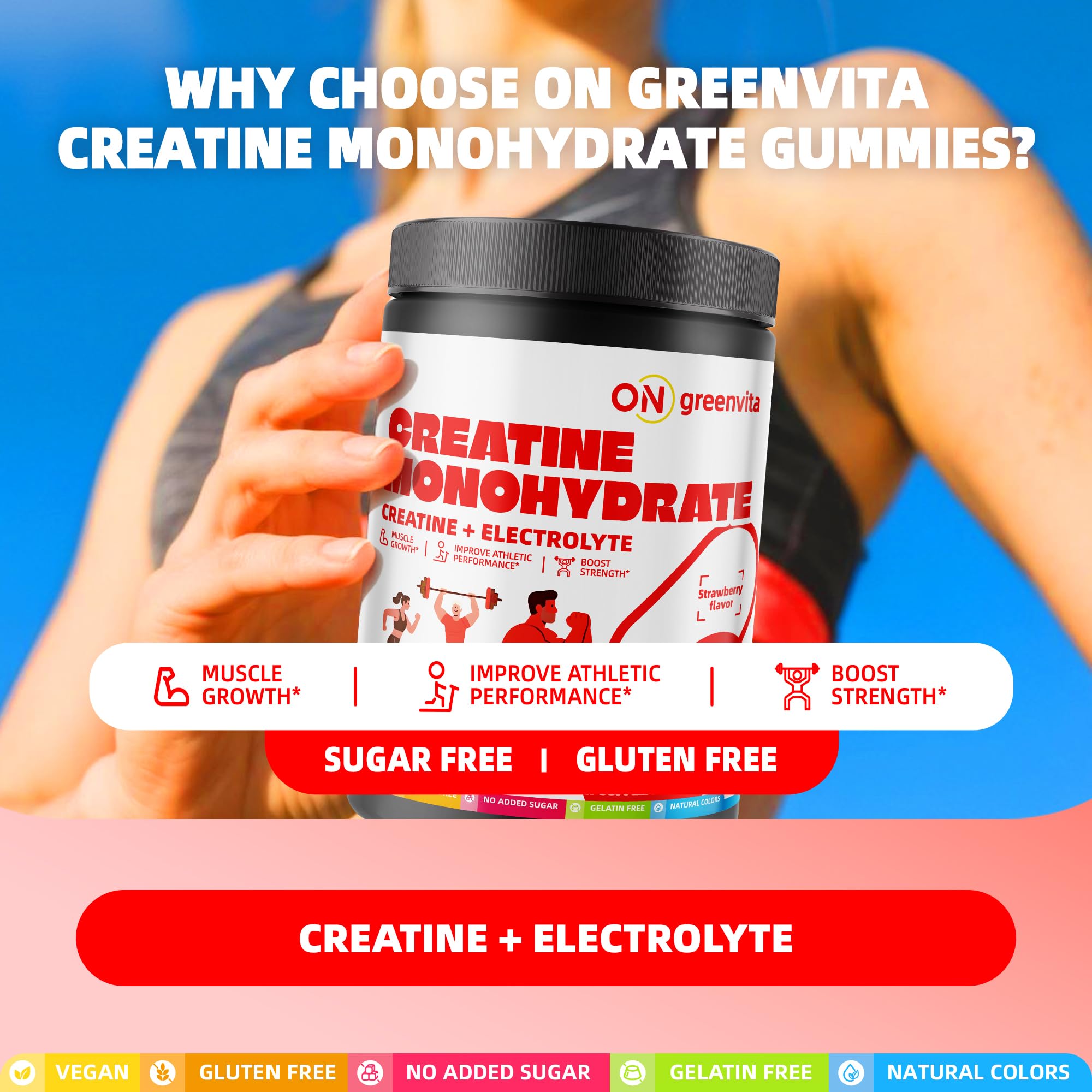 on greenvita creatine gummy in lab setting references third-party testing