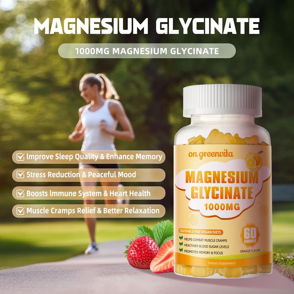 On Greenvita Magnesium Glycinate Gummies ingredients panel showing minerals.