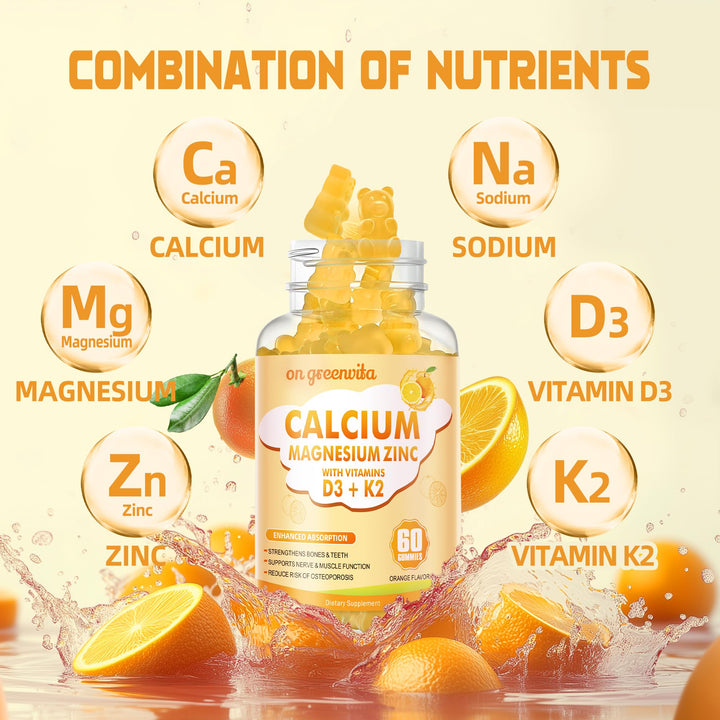 On Greenvita orange gummies close-up showing vibrant color for daily wellness