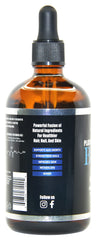 On Natural Platinum Biotin Oil label closeup highlights biotin and caffeine benefits.