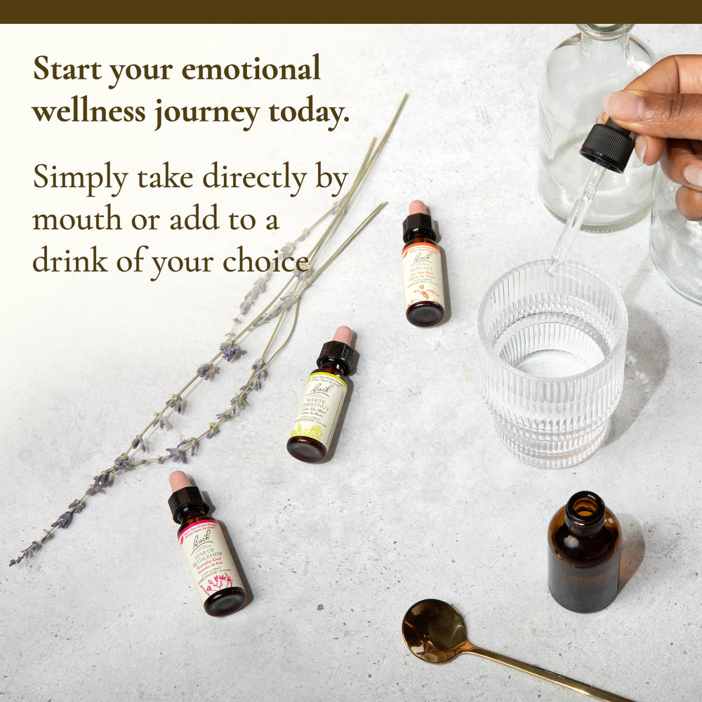 On-the-go Bach Flower Remedies drops for quick use anywhere.