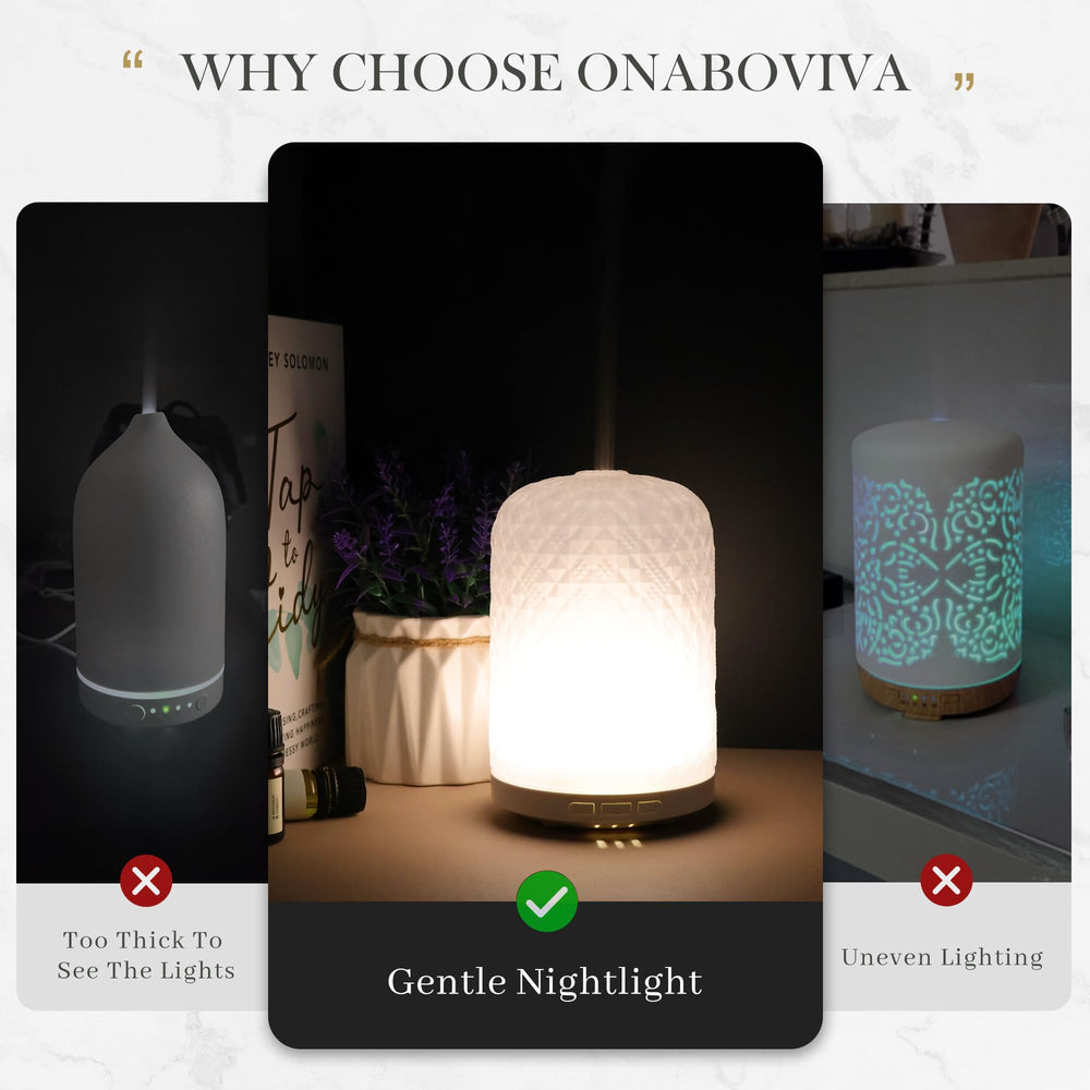 Onaboviva diffuser enhances yoga or meditation with soothing scent and light