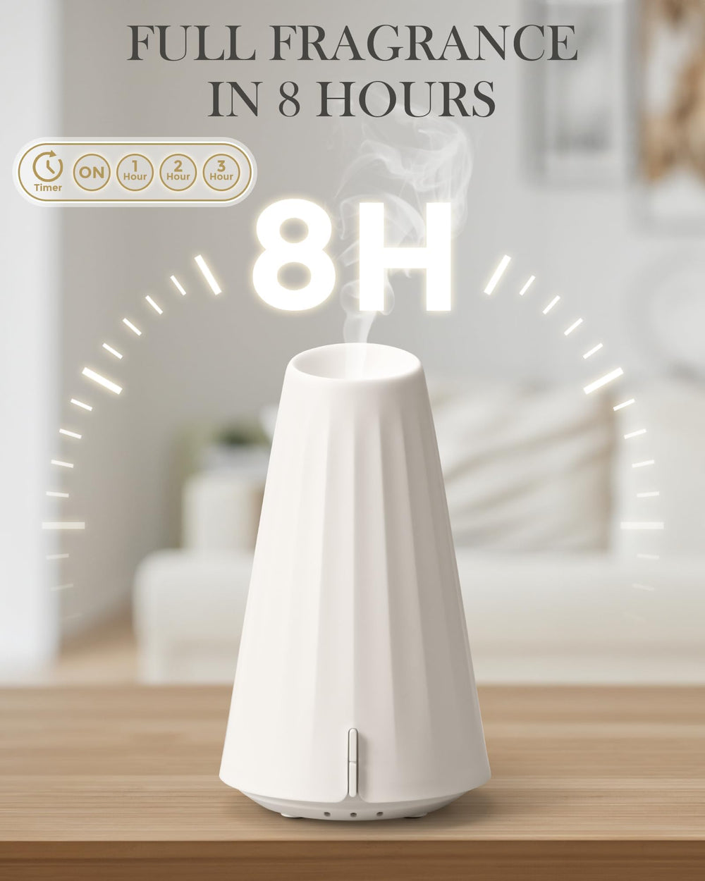Onaboviva diffuser operates quietly, creating a tranquil space.