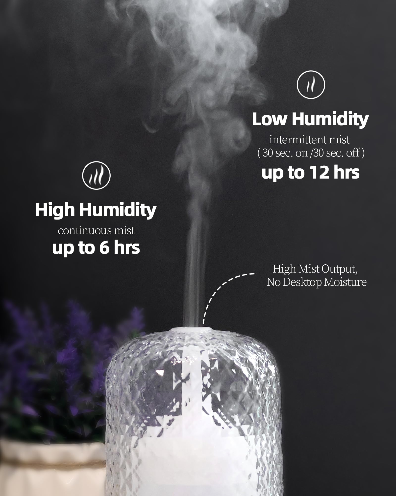 Onaboviva diffuser in bedroom scene shows tranquil nights with gentle fragrance.