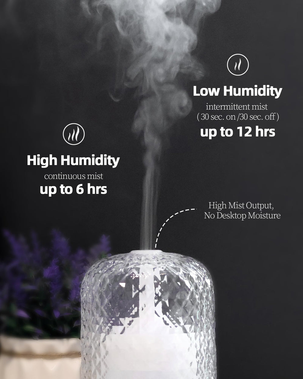 Onaboviva diffuser in bedroom scene shows tranquil nights with gentle fragrance.