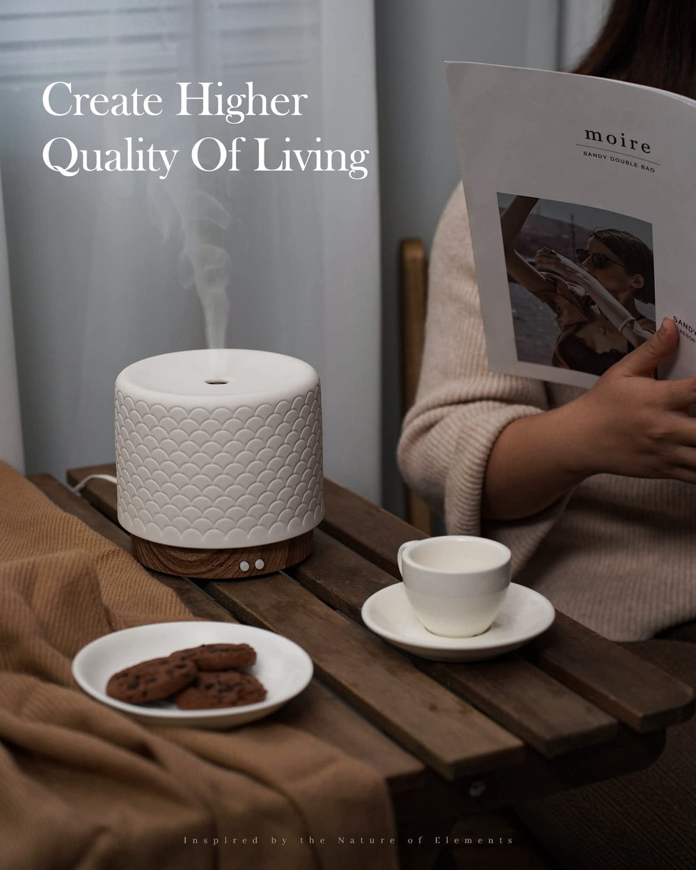Onaboviva whisper-quiet diffuser maintains focus or rest.