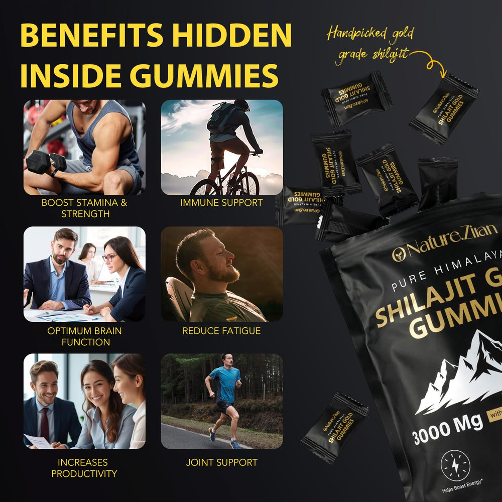 O NATURE . ZIRAN Shilajit Gummies packaging shows premium quality for trust.