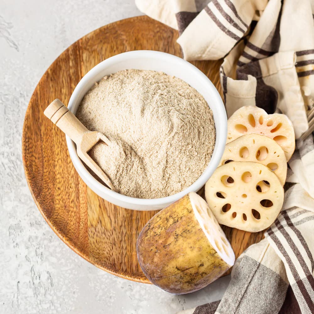 ONDAMGO Korean Lotus Root Powder in yogurt illustrates seamless blending into breakfast bowls.