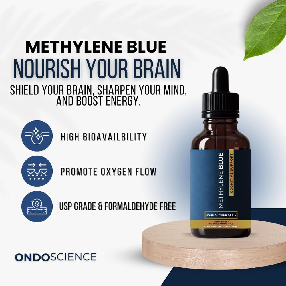 Ondo Science pharmaceutical-grade drops in clear bottle emphasize purity.