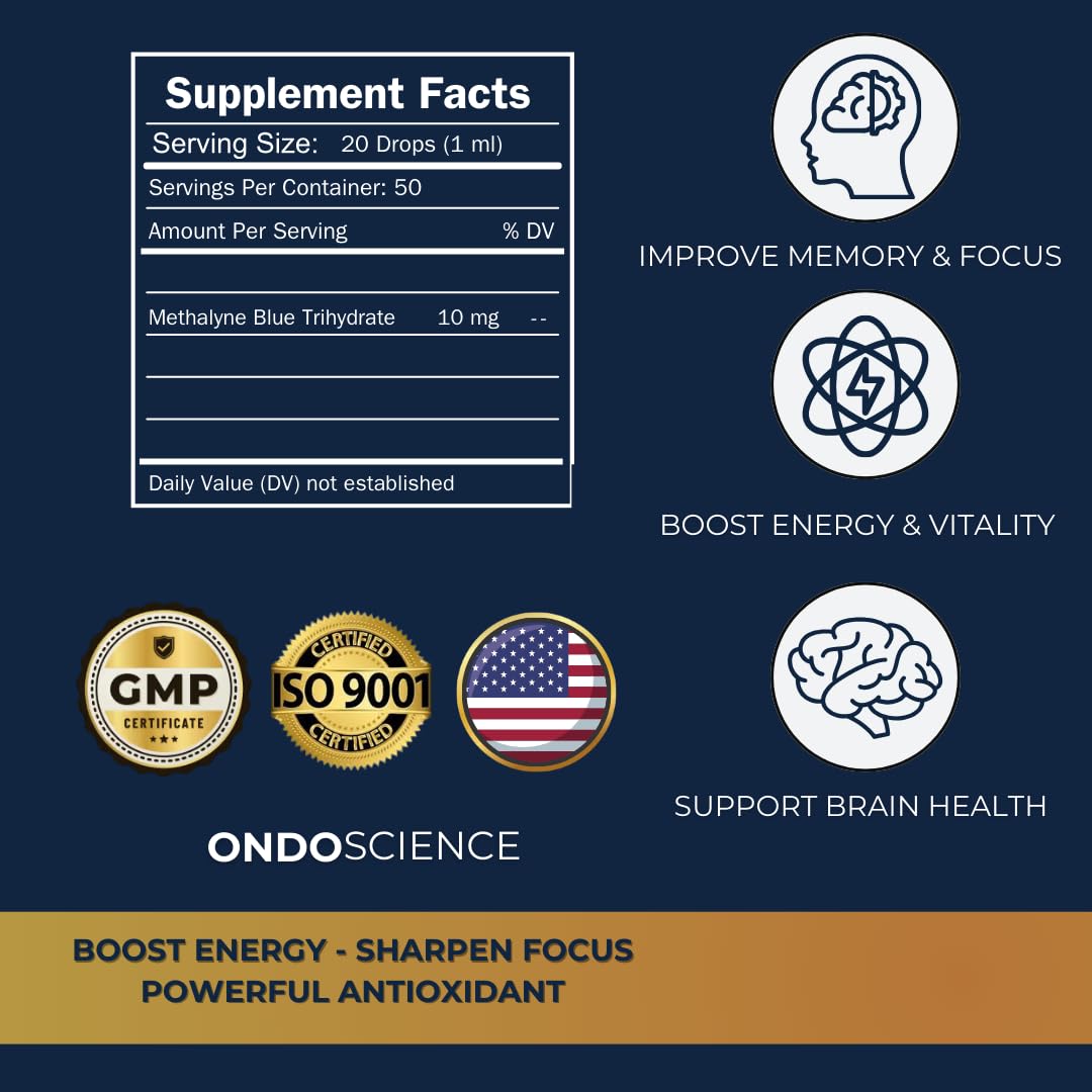 Ondo Science USA-made bottle communicates domestic production standards.