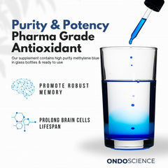 Ondo Science USP grade methylene blue signals pharmaceutical quality.