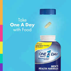 One A Day Men's Health Formula bottle being poured for daily dose