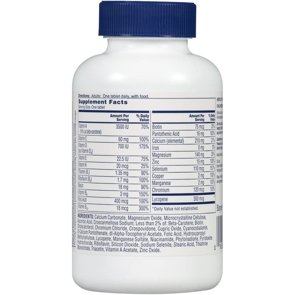One A Day Men's Health Formula ingredients list for transparency
