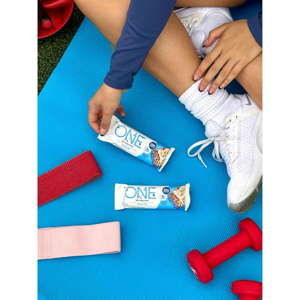 ONE Birthday Cake Bar on the go for quick protein during hikes.