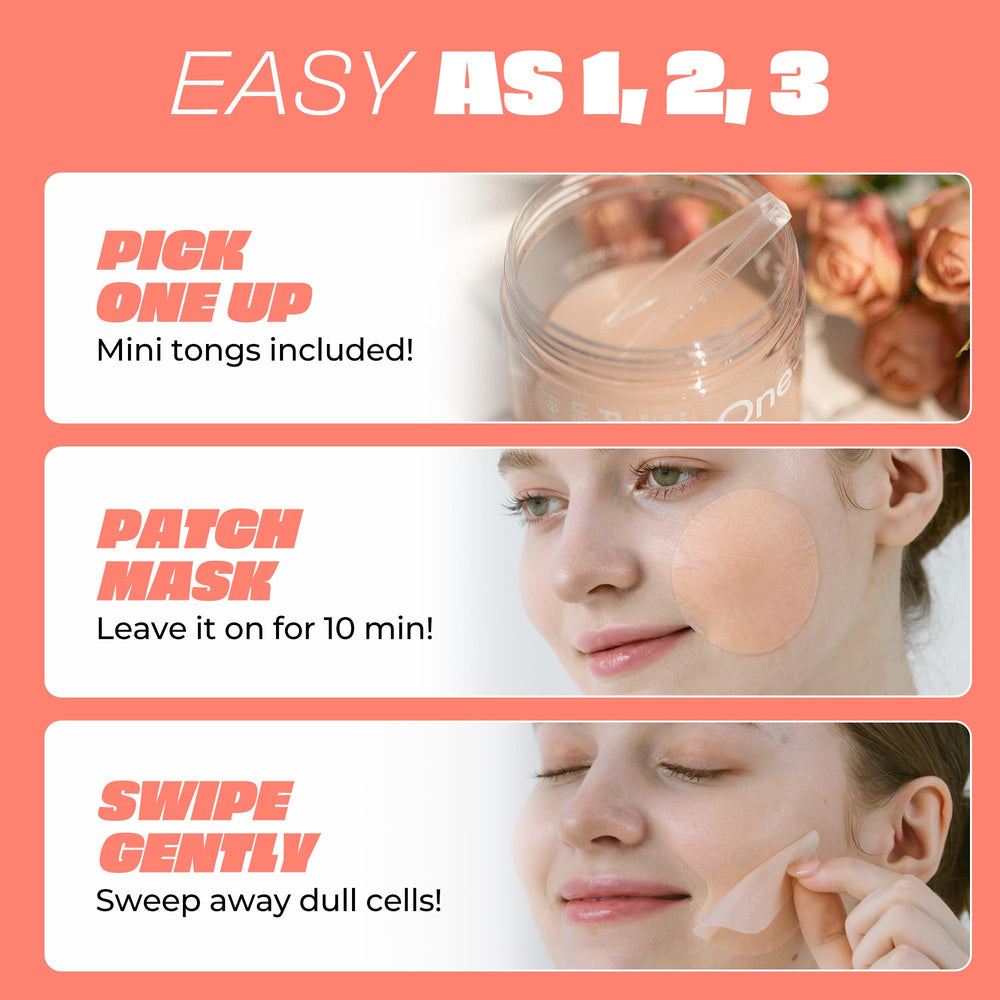 Texture and elasticity feel of One-day's you collagen pads during routine.